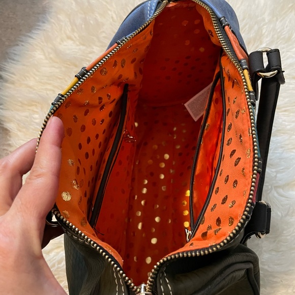 DESIGUAL Calgary multi striped bowling bag purse - Picture 2 of 5